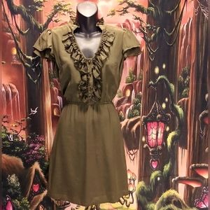 Ruffled Silk Midi Dress by Postella